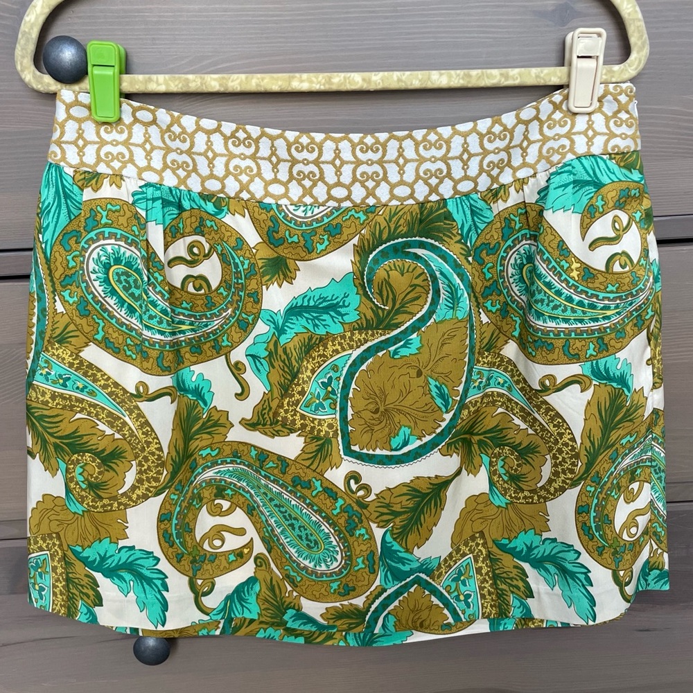 Milly of New York Paisley Print Silk Skirt Size 10